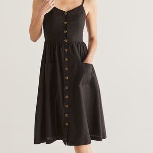 Linen-Blend Fit & Flare Midi Dress - Retmans - XL